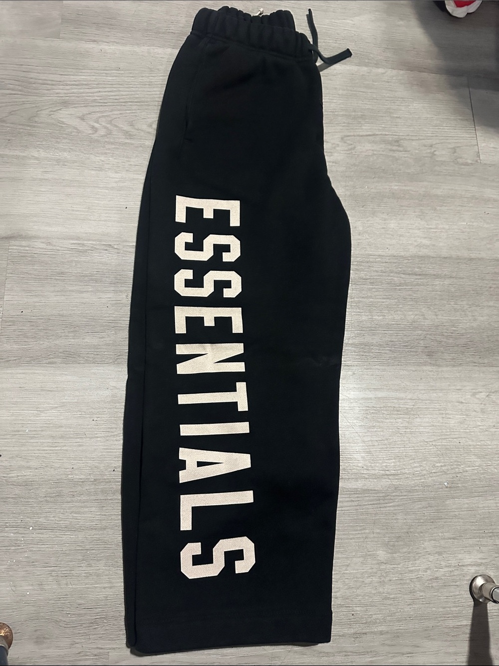 Essentials Black Kids Joggers with White ESSENTIALS Logo